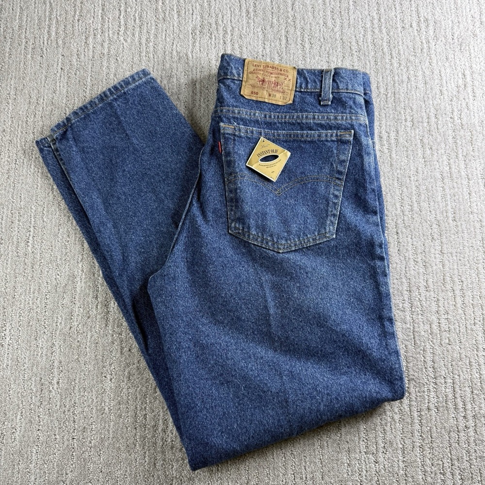 Vintage Levi's 505 Instant Old Jeans Mens 38x32 Blue Denim Red Tab Made USA New